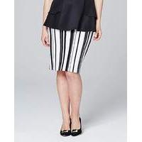 Stripe Scuba Pencil Skirt