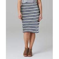 stripe stretch jersey tube skirt