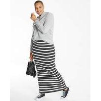 STRIPE MAXI JERSEY TUBE SKIRT