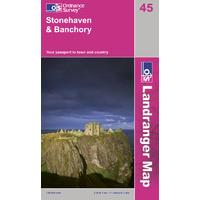 Stonehaven & Banchory - OS Landranger Active Map Sheet Number 45