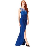 Star Embellished Maxi Dress with Split Detail - Royal Blue
