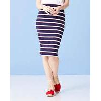 Stripe Knee Length Jersey Tube Skirt