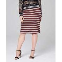 striped stretch jersey tube skirt