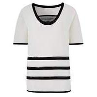 Stripe Insert Jumper with Sequin Detail