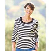 stripe t shirt with cornelli trim