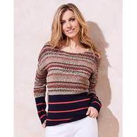 stripe open knit jumper