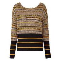 stripe open knit jumper