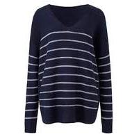 Stripe Curved Hem Jumper