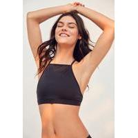 Strappy Cropped Bikini Top, BLACK