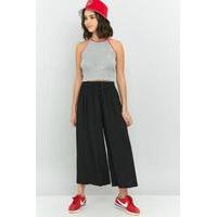 staring at stars tie front crinkle culottes black