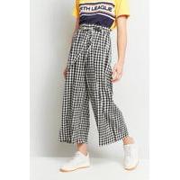 staring at stars gingham crinkle culottes black white