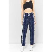 Staring At Stars Blue Geometric Printed Tapered Beach Trousers, BLUE