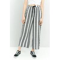 staring at stars striped frayed wide leg trousers grey