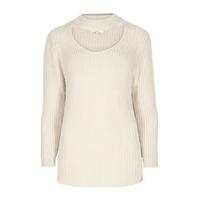 stone choker neck fisherman knit jumper