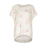 stone blue coral birds print t shirt