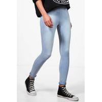 stone wash denim look jeggings sky