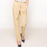 Straight Trousers with Tie Belt