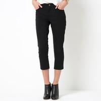 Stretch Cotton Cropped Trousers