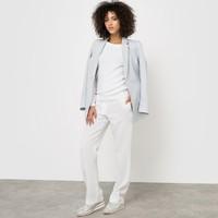 straight leg linen trousers with zip fly