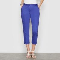 Stretch Cotton Satin Cropped Trousers