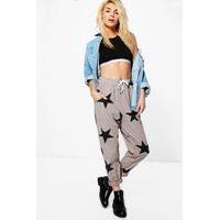 star print sweat joggers taupe