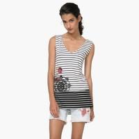 Striped T-Shirt with Wide Straps