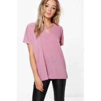 Strap Detail Fine Knit Top - lilas