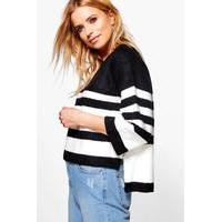 Stripe Knit Jumper - black