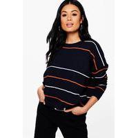 Stripe Slouchy Jumper - marine