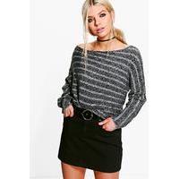 Striped Asymmetric Jumper - black