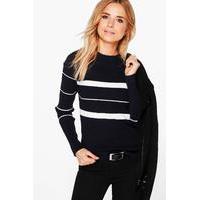 Stripe Longline Jumper - blue