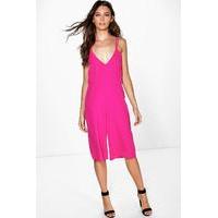 Strappy Cami Style Culotte Jumpsuit - raspberry