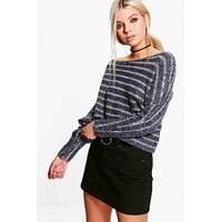 Striped Asymmetric Jumper - marine