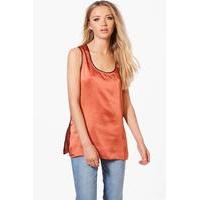 Stripe Trim Vest - copper