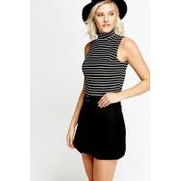 Striped High Neck Top