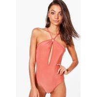 Strappy Plunge Bodysuit - spice