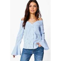 striped bardot shirt blue