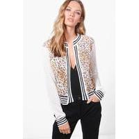 Stripe Rib Cardigan - white