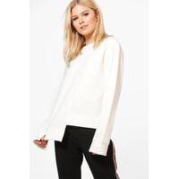 Step Hem Oversized Sweat - cream