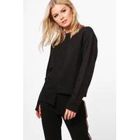 Step Hem Oversized Sweat - black