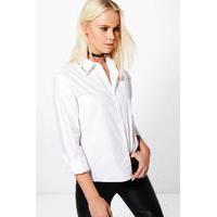 studded collar shirt white