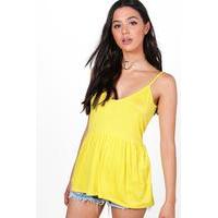 strappy peplum cami yellow