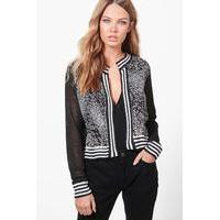 stripe rib cardigan black