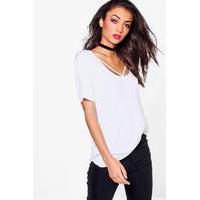 Strappy Front Oversized Tee - white