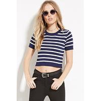 Striped Cotton-Blend Knit Top