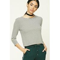 stripe ribbed knit top