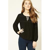 Studded Split Neck Top