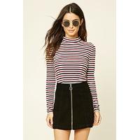 Striped High Neck Top