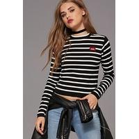 Stripe Wow Patch Jumper Top