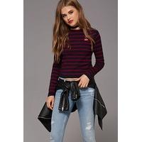 Stripe Wow Patch Jumper Top